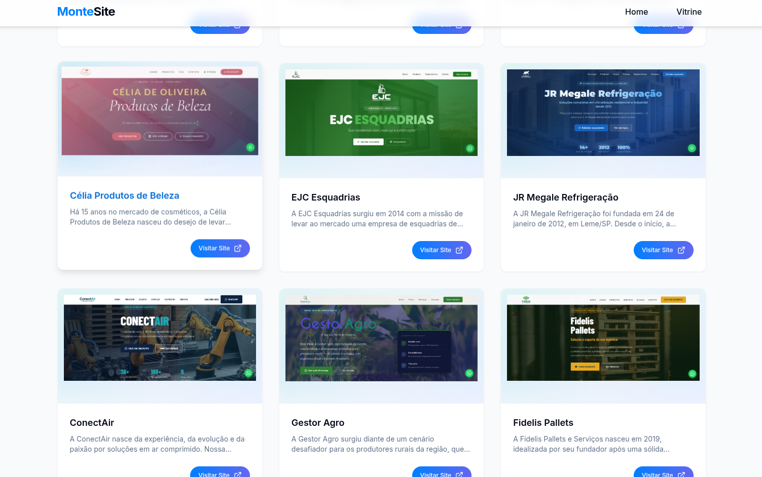 Sites e lojas online